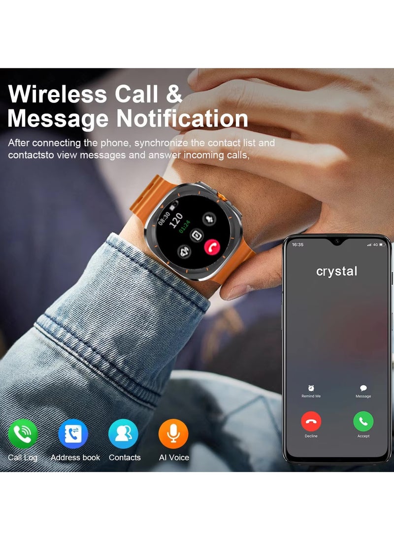 SH PROTECT TOUCH - Galaxy Watch 7 Ultra 47mm IP68 Waterproof Bluetooth Call Compass Smartwatch Smart Watch 7 Ultra 1.43" Super Amoled  Screen GPS Tracking Smart Watch  for Men Outdoor Sports - Image 1