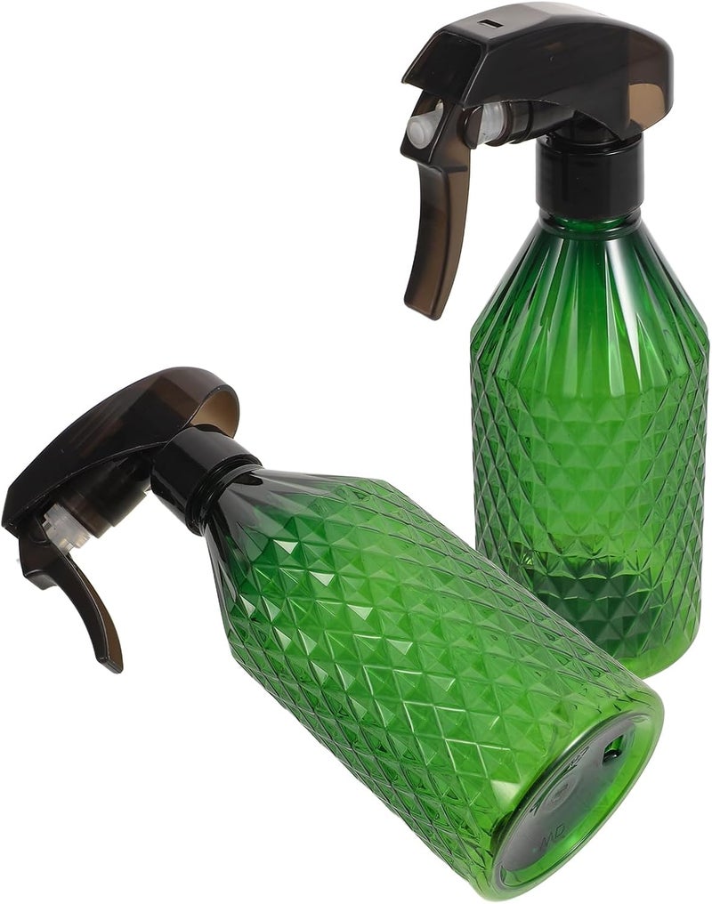 2pcs Continuous Mister Spray Bottles for Hair Styling 200ml with Steel Ball Fine Mist Sprayer for Barber Salon and Home Use Green - Image 1
