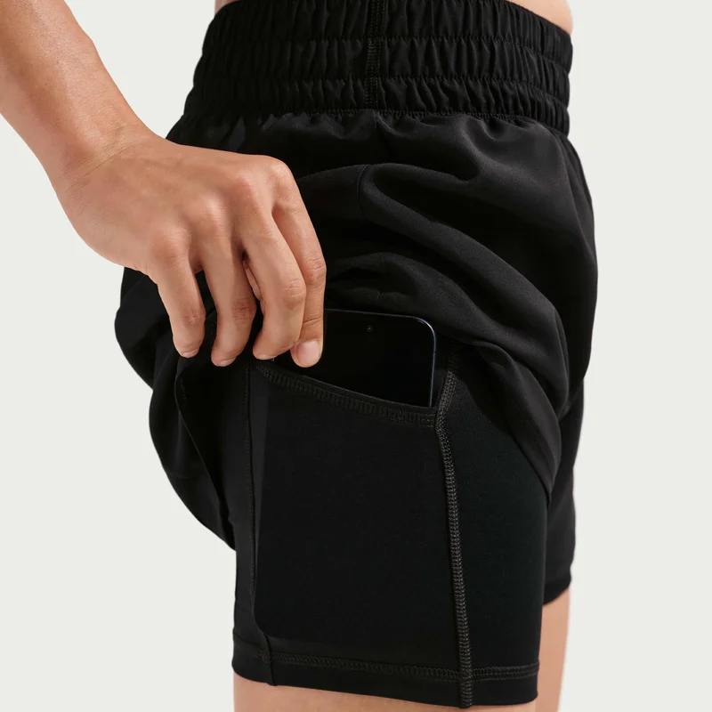 Nike Grey Women's Dri-FIT One High-Waisted 2-in-1 Shorts for Women | Best Price UAE