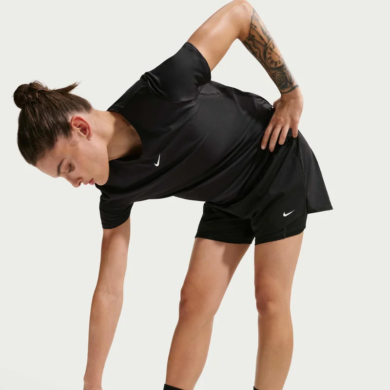 Nike Grey Women's Dri-FIT One High-Waisted 2-in-1 Shorts for Women | Best Price UAE
