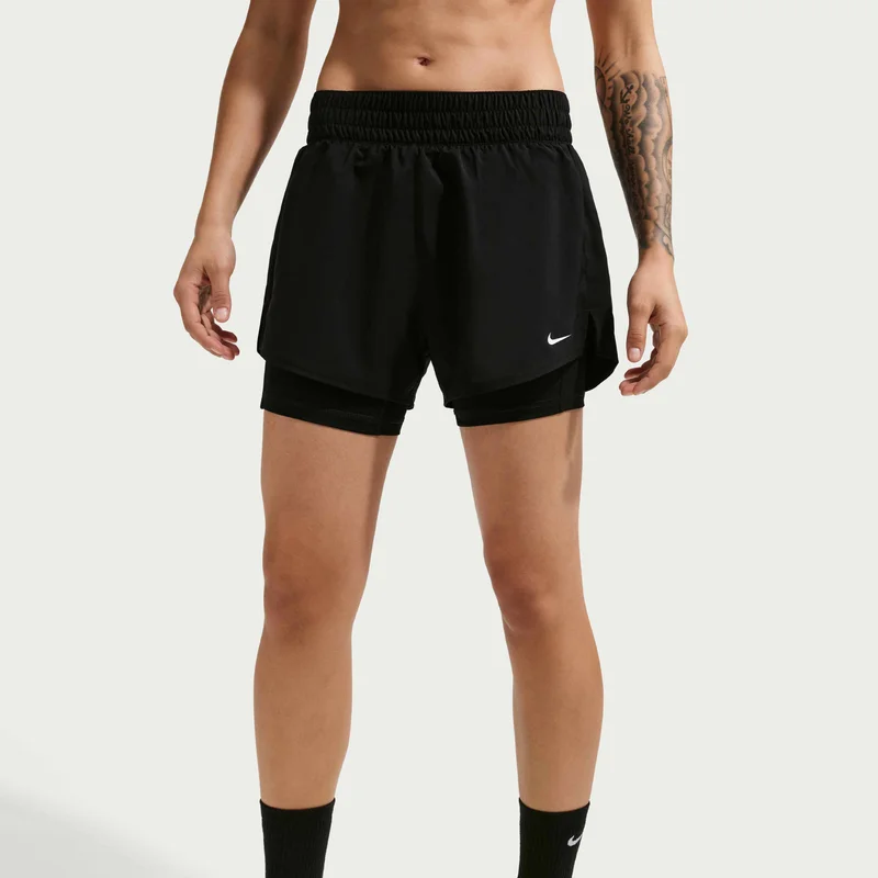 Nike Grey Women's Dri-FIT One High-Waisted 2-in-1 Shorts for Women | Best Price UAE