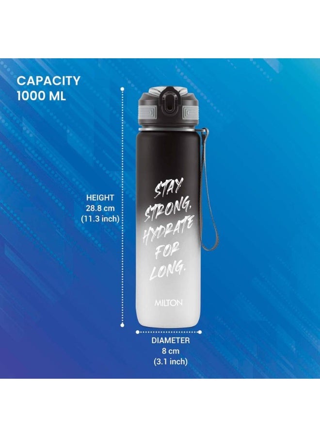 Milton MILTON Gen'Z Water Bottle(Stay Strong) with Straw 1000 ml Shaker  (Pack of 1, Black, Plastic) - Image 5