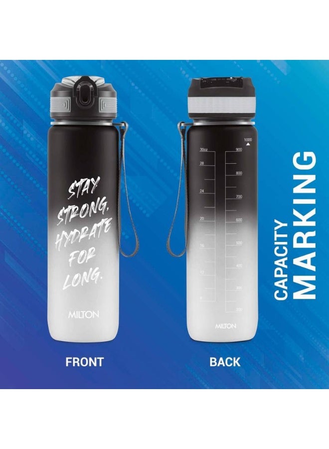Milton MILTON Gen'Z Water Bottle(Stay Strong) with Straw 1000 ml Shaker  (Pack of 1, Black, Plastic) - Image 4