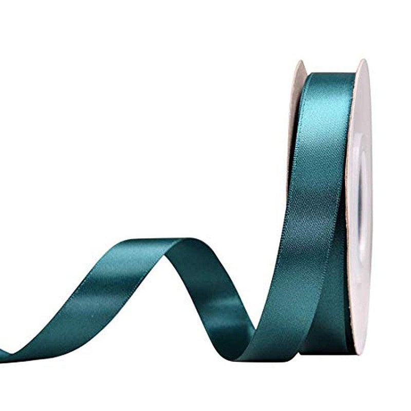 Diy Crafts 18001 Teal Double Face Satin Ribbon for Floral Arrangement, No Fading Woven Ribbon 43959 Inch X 25 Yards, #2, Pack of 25 Yards (Multicolor) - Image 1