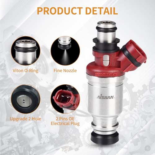 AISHAN 4PCS Fuel Injectors 2 Holes Compatible with Toyota Corolla 19931997 for Toyota Celica 19941997 for Geo Prizm 1993 1994 1995 1996 1997 L4 18L Replace 2325016160 2320916160 - Image 3
