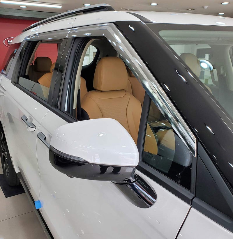AUTOCLOVER Chrome Window Visors Side Wind Deflectors Rain Guards 4p compatible with KIA All New 2022 Carnival MPV