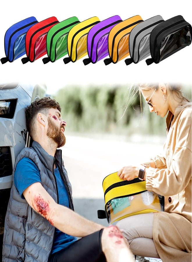 Oudain 8 Pcs First Aid Bag Empty 8 Colors First Aid Pouches Portable Medical Bag with Zipper and Transparent Window Medical Organizer Kit Accessory for Home Outdoor Travel Supplies - Image 5