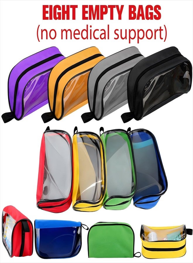 Oudain 8 Pcs First Aid Bag Empty 8 Colors First Aid Pouches Portable Medical Bag with Zipper and Transparent Window Medical Organizer Kit Accessory for Home Outdoor Travel Supplies - Image 4