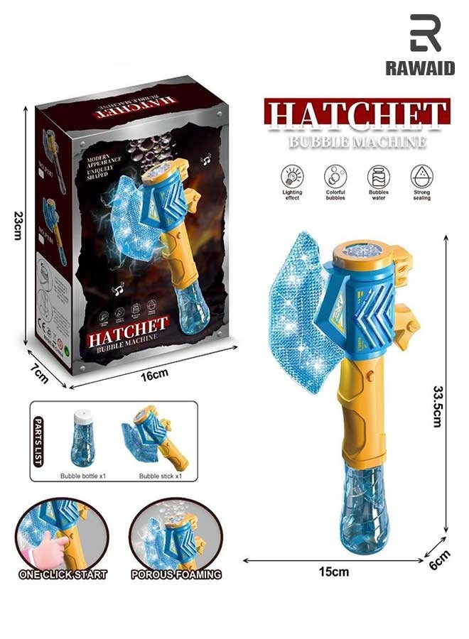 RAWAID Automatic Bubble Machine for Kids, Axe Light Up Bubble Maker with 130ml Solution, Outdoor Party/Birthday/Wedding Toys, Gift for Boys & Girls - Image 1