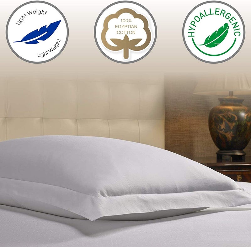 Crown Collection European Square Pillow Shams Set of 2 White 600 Thread Count 100% Natural Cotton Pack of Two Euro 26 x 26 Pillow Shams Cushion Cover, Cases Super Soft Decorative White, European 26''x26'' - Image 5