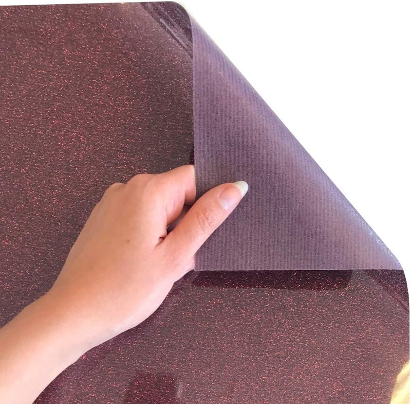 Siser Glitter HTV 12x3ft Roll Burgundy Iron on Heat Transfer Vinyl - Image 2
