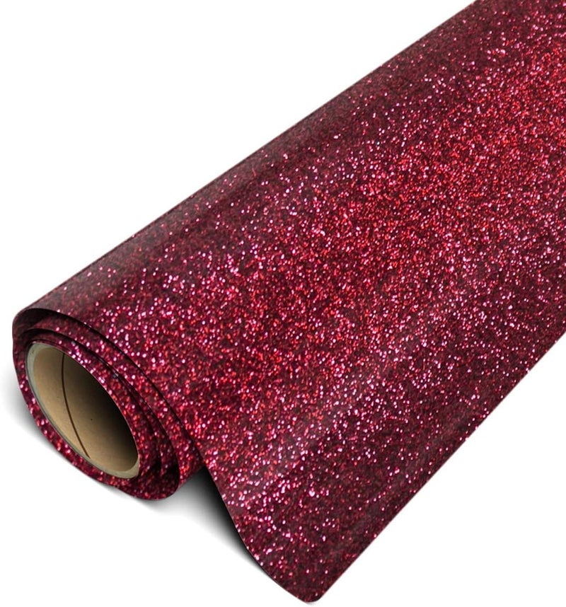 Siser Glitter HTV 12x3ft Roll Burgundy Iron on Heat Transfer Vinyl - Image 1