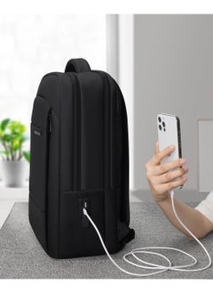 T I G O 16 inch Waterproof Unisex Travel Backpack with USB Charging Port | Anti-Theft, Anti-Scratch Laptop Bag for Men, Women & Kids | Fits 16” Laptop Lightweight, Durable, Business & School Use Black  - Image 4