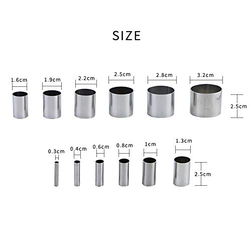 Fireboomoon مجموعة قواطع ثقوب هول هولو 12 قطعة مع علبة تخزين، قواطع دائرية من الفولاذ المقاوم للصدأ، أدوات تشكيل الخزف، أدوات الخبز، قوالب تشكيل الطين البوليمري، الحرف اليدوية - Image 2