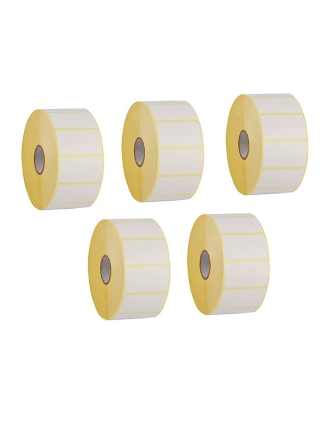 Office Maker 50mm x 25mm Direct Thermal Barcode Label Sticker 1000 Labels per Roll - 5  Rolls  For Zebra ZD220t/ZD230t - Image 1