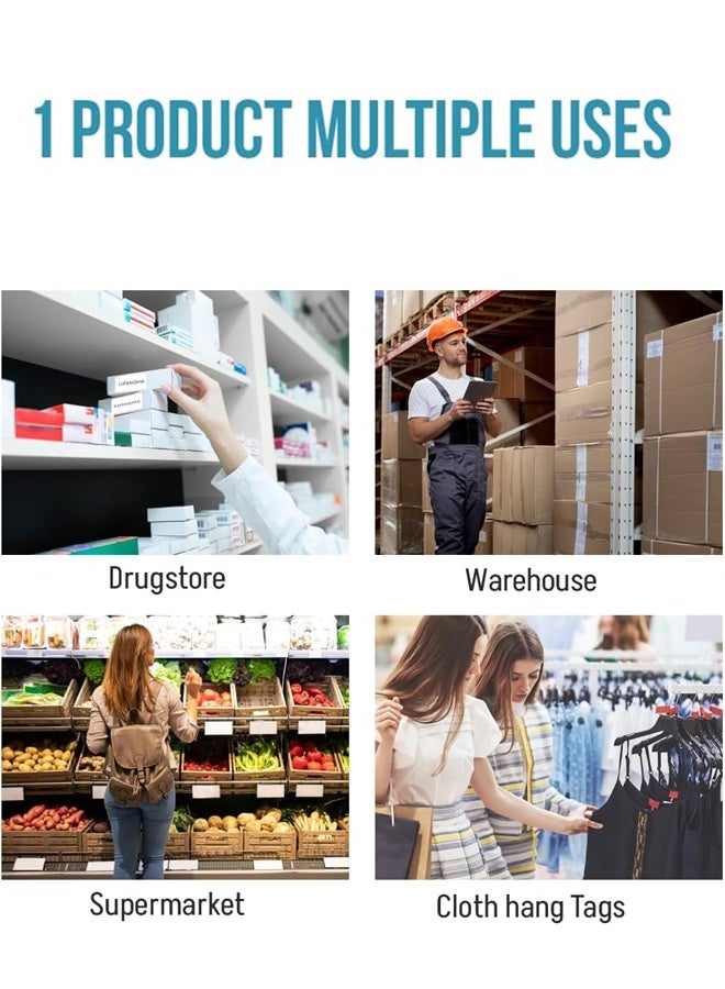 Office Maker 50mm x 25mm Direct Thermal Barcode Label Sticker 1000 Labels per Roll - 5  Rolls  For Zebra ZD220t/ZD230t - Image 3