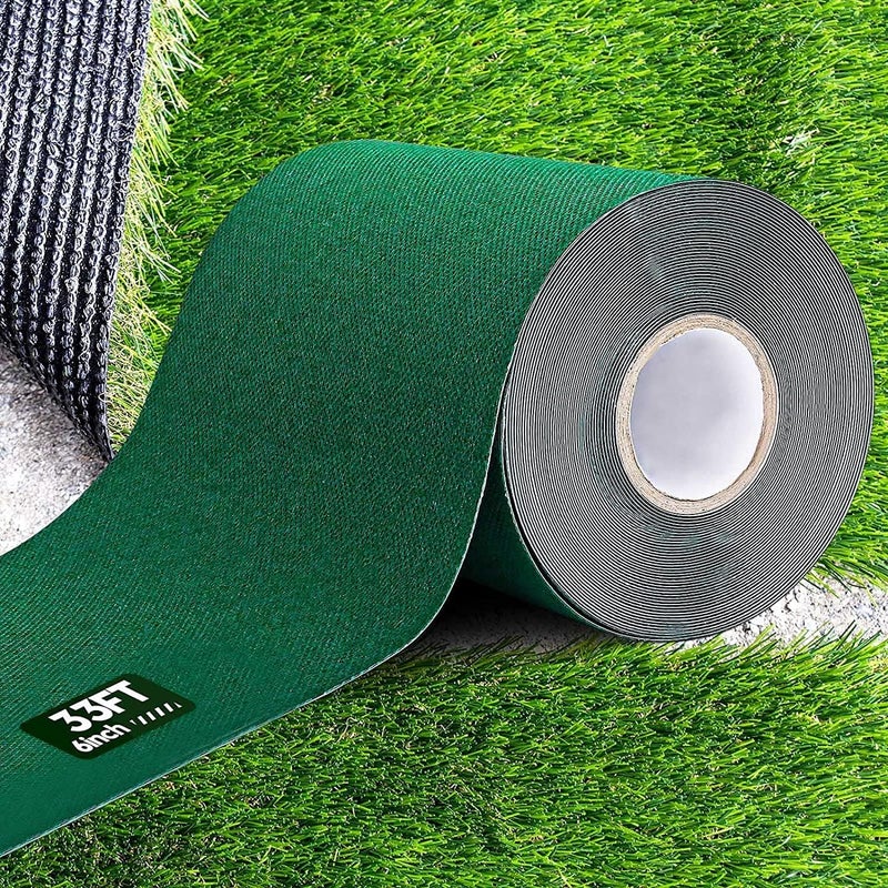 Inchoco Artificial Grass Seaming Turf Tape Self- Adhesive Single-Sided 6 Inch Width x 390 Inch Long Synthetic Seam Tape Jointing Fixing Fake Grass Carpets Connecting Green Lawn Mat Rug - Image 1
