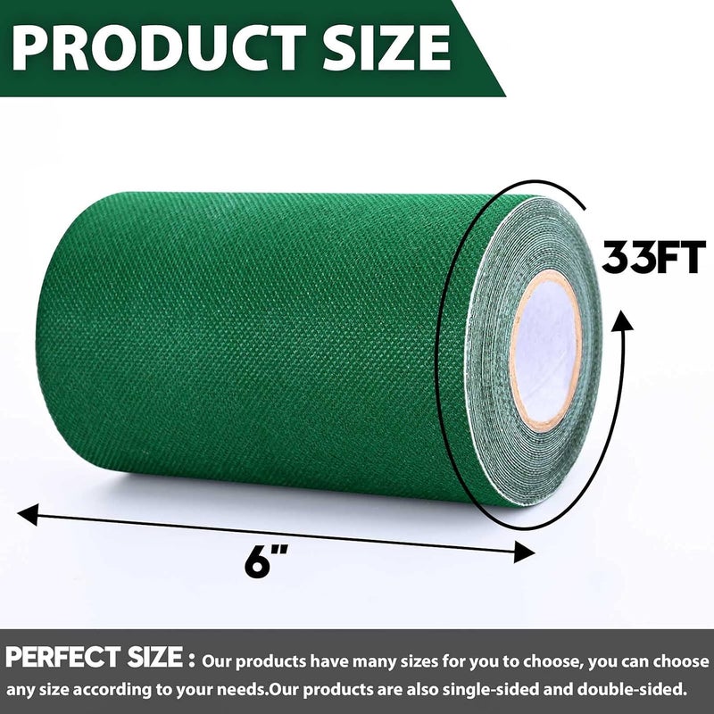 Inchoco Artificial Grass Seaming Turf Tape Self- Adhesive Single-Sided 6 Inch Width x 390 Inch Long Synthetic Seam Tape Jointing Fixing Fake Grass Carpets Connecting Green Lawn Mat Rug - Image 2