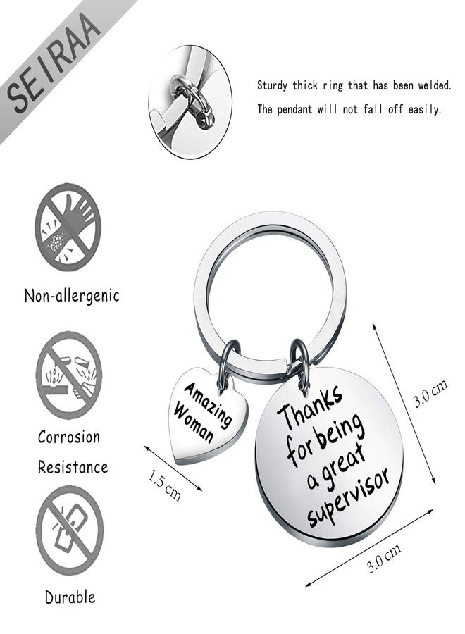 SEIRAA Supervisor Gift Amazing Woman Jewelry Gifts For Women Boss Thank You Keychain Supervisor Appreciation Gift (Supervisor keychain) - Image 5