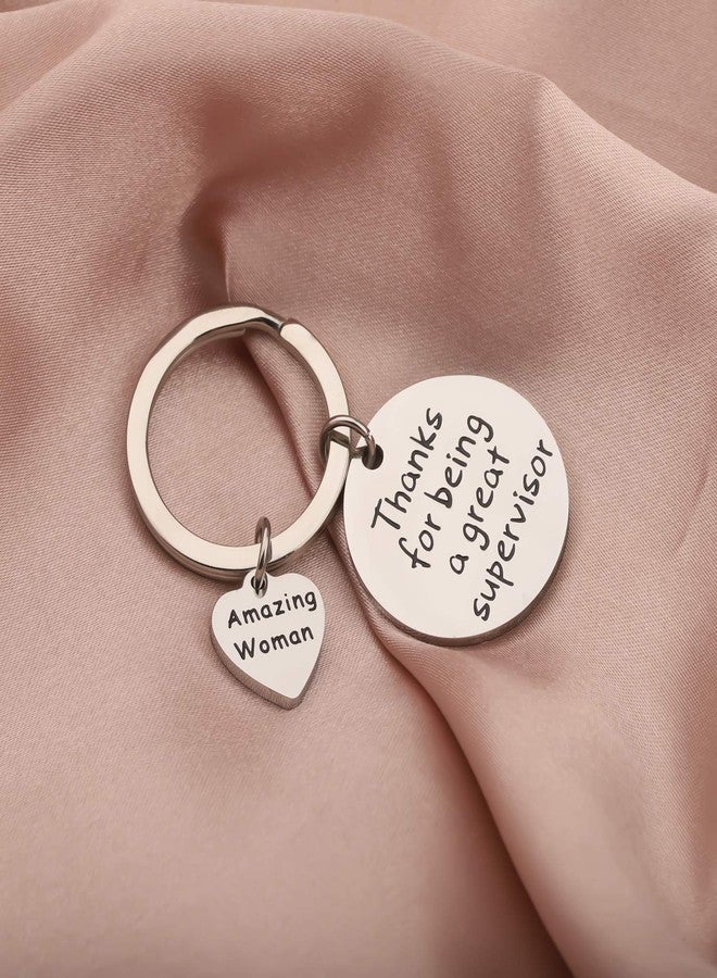 SEIRAA Supervisor Gift Amazing Woman Jewelry Gifts For Women Boss Thank You Keychain Supervisor Appreciation Gift (Supervisor keychain) - Image 2