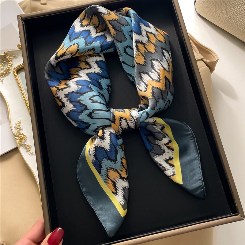 Factory wholesale scarves ladies scarf shawls 70cm Korean small square silk satin printed spring and summer sunscreen scarf  - Image 5