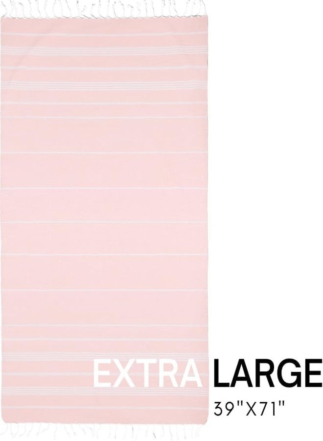 BAY LAUREL 4-Pack Oversized Turkish Beach Towels - Quick Dry, Sand Free Towels with Travel Bags, 39"x71", Lightweight (Pack of 4 - Blush with Floral Bag) - Image 4