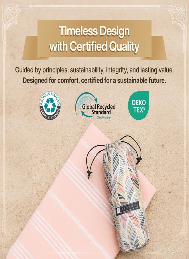 BAY LAUREL 4-Pack Oversized Turkish Beach Towels - Quick Dry, Sand Free Towels with Travel Bags, 39"x71", Lightweight (Pack of 4 - Blush with Floral Bag) - Image 3