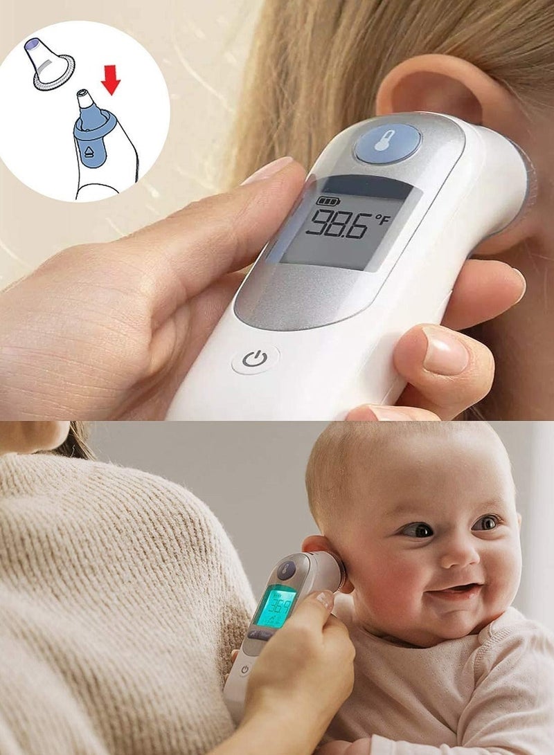 Chabeia 120 Pcs-Disposable Ear Thermometers Probe Covers, Soft Ergonomic Earmuffs Non Contact Ear Replacement Ear Thermometer Lens Filters for All Braun Digital Thermometers Sleeve - Image 5