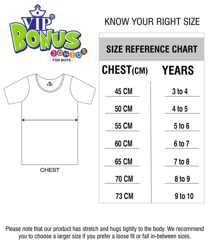 VIP Bonus Junior Kids Combed Cotton White Vest with Sleeve for Boys 4-5 Years - Image 5