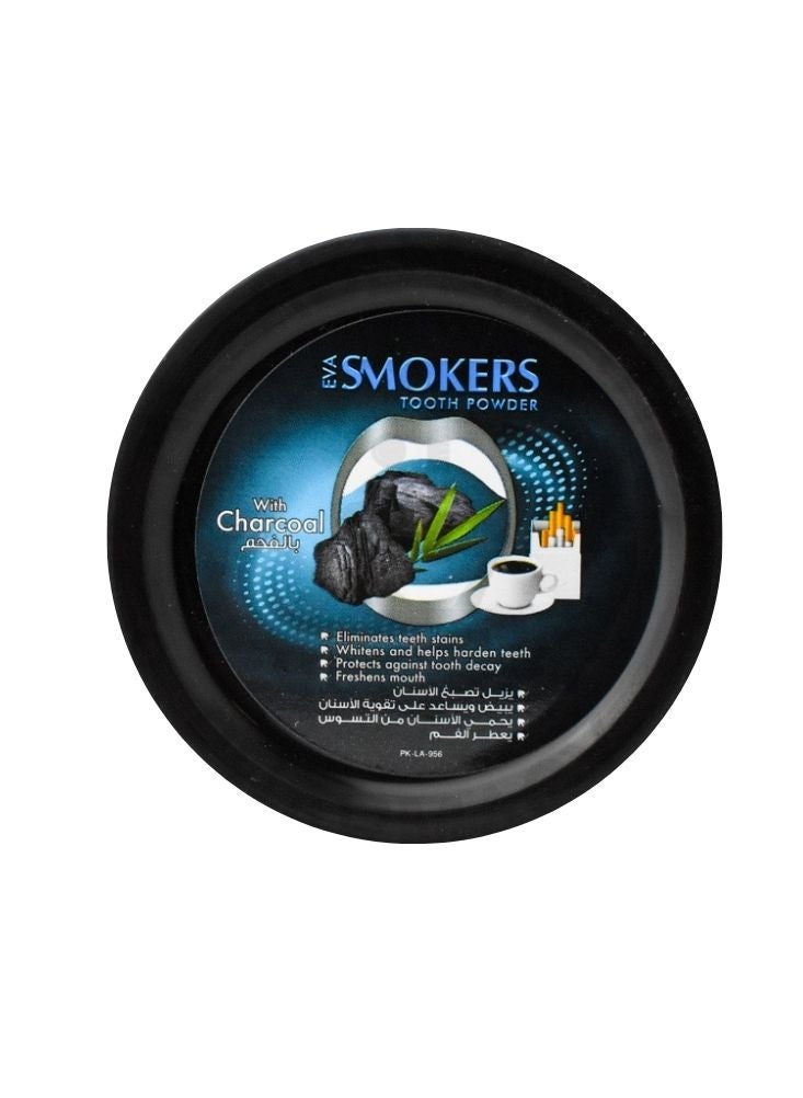 إيفا بودرة أسنان إيفا سموكرز بالفحم – تبييض الأسنان ومضاد للبقع (٤٥ جم) - Image 1