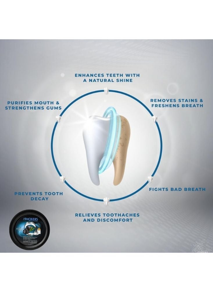 إيفا بودرة أسنان إيفا سموكرز بالفحم – تبييض الأسنان ومضاد للبقع (٤٥ جم) - Image 4