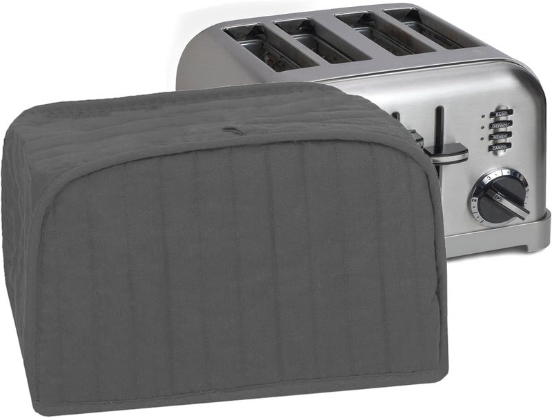 Ritz Polyester/Cotton Quilted Four Slice Toaster Appliance Cover, Dust and Fingerprint Protection, Machine Washable, Graphite Grey - Image 1