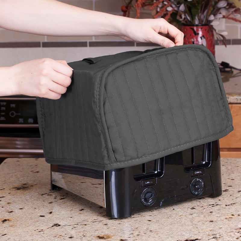 Ritz Polyester/Cotton Quilted Four Slice Toaster Appliance Cover, Dust and Fingerprint Protection, Machine Washable, Graphite Grey - Image 5
