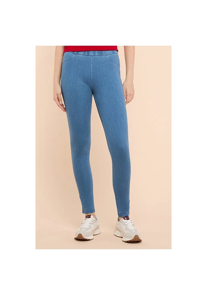 أر أند بي Washed Jeggings with Elastic Waist
