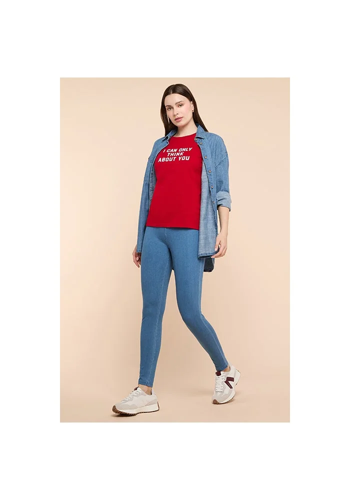 أر أند بي Washed Jeggings with Elastic Waist