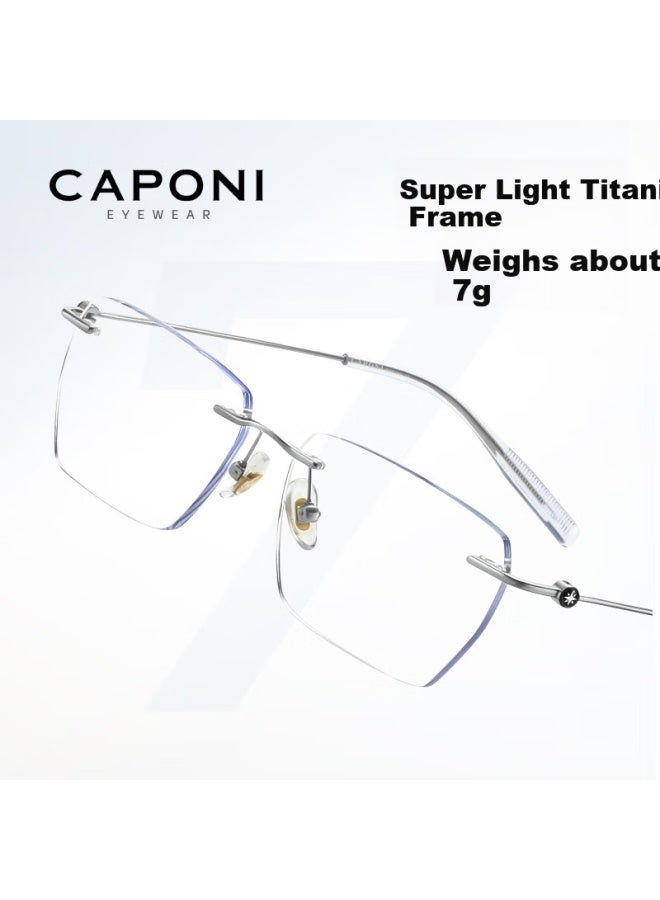 Caponi Imported Pure Titanium Reading Gl For Men And Women, Genuine Ultra-light Frameless Presbyopic Gl With Anti-blue Light Technology For Nearsightedness - Image 2