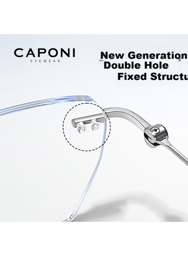 Caponi Imported Pure Titanium Reading Gl For Men And Women, Genuine Ultra-light Frameless Presbyopic Gl With Anti-blue Light Technology For Nearsightedness - Image 3