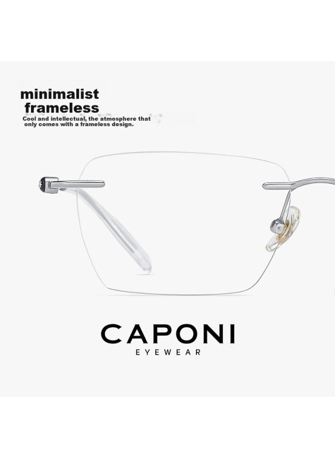 Caponi Imported Pure Titanium Reading Gl For Men And Women, Genuine Ultra-light Frameless Presbyopic Gl With Anti-blue Light Technology For Nearsightedness - Image 5