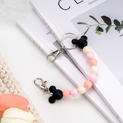 Eybila Mouse Ear Holder for Backpack Beaded Lanyard Keychain Park Trip Essentials Headband Display Decor Hanging Accessories Pink - Image 5