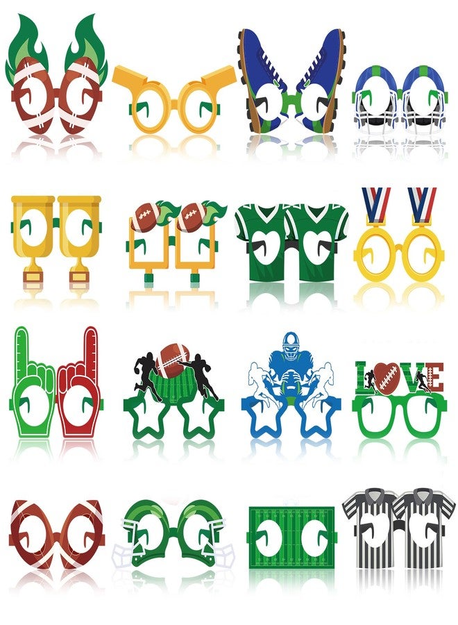 Harrycle 32 Pcs Football Party Decorations Touchdown Paper Glasses Frame It's Game TIME Photo Booth Props Eyeglasses for Sports Football Theme Birthday Baby Shower Favors Supplies - Image 1
