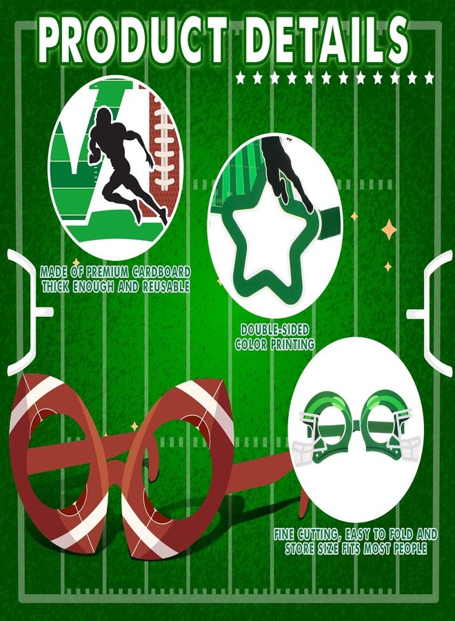 Harrycle 32 Pcs Football Party Decorations Touchdown Paper Glasses Frame It's Game TIME Photo Booth Props Eyeglasses for Sports Football Theme Birthday Baby Shower Favors Supplies - Image 3