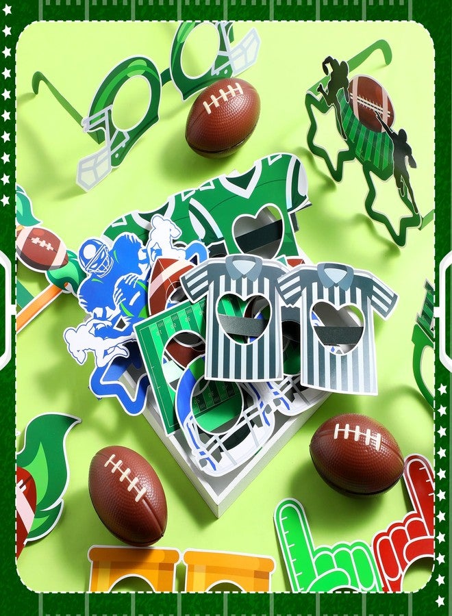 Harrycle 32 Pcs Football Party Decorations Touchdown Paper Glasses Frame It's Game TIME Photo Booth Props Eyeglasses for Sports Football Theme Birthday Baby Shower Favors Supplies - Image 4
