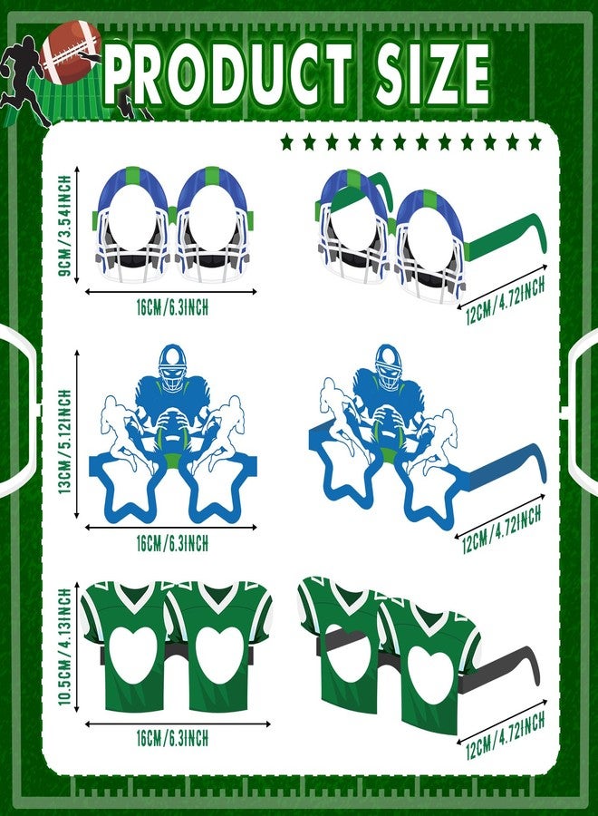 Harrycle 32 Pcs Football Party Decorations Touchdown Paper Glasses Frame It's Game TIME Photo Booth Props Eyeglasses for Sports Football Theme Birthday Baby Shower Favors Supplies - Image 2