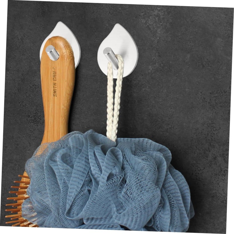 Stainless Steel 4 Pcs Adhesive Hooks Wall Mount Traceless for Bathroom Kitchen - Image 4