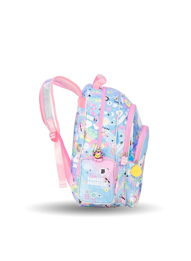 Fantastic mm041 Chemola Kids Backpack, Cartoon Rainbow Design, Unicorn and Flower Pattern  - Image 2