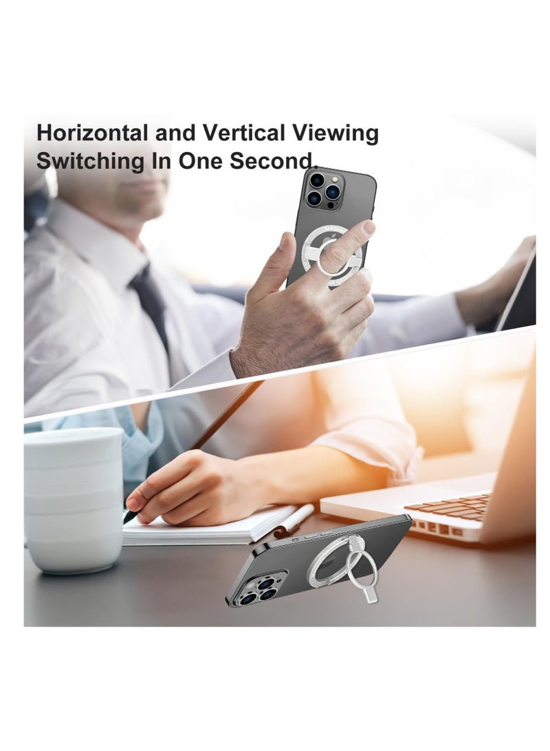 Excefore Magnetic Phone Ring Holder, Adjustable Zinc Alloy Phone Ring Holder, for Magsafe Phone Ring Stand Holder, Compatible with iPhone Series and Phones with Magnetic Suction Case (Silvery) - Image 3