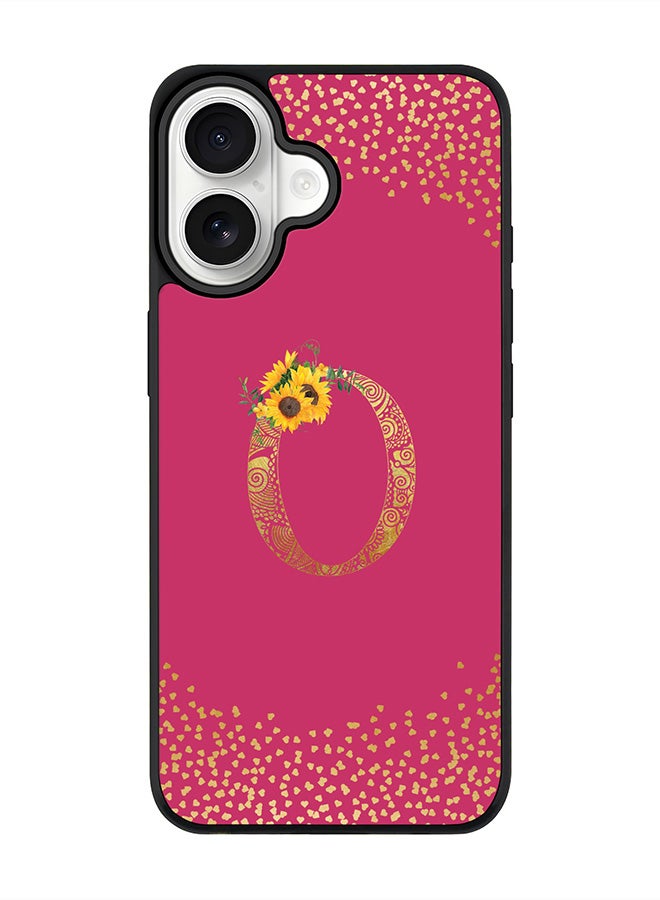 Stylizedd iPhone 17 Case, [Compatible with MagSafe] Slim Magnetic cover Phone Case iPhone 17 -Custom Floral Monogram - O ( Deep Pink ) - Image 1