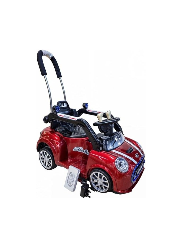 شارد سيارة دفع 3 في 1 للأطفال، سيارة ركوب للأطفال مع موسيقى ومقبض للأهل، سيارة دفع مضادة للسقوط، قيادة من 1 إلى 3 سنوات فتاة صبي أحمر/أسود - Image 1