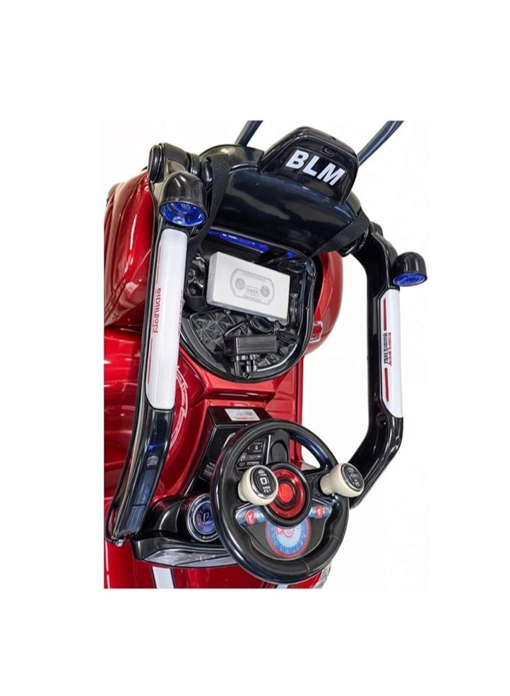 شارد سيارة دفع 3 في 1 للأطفال، سيارة ركوب للأطفال مع موسيقى ومقبض للأهل، سيارة دفع مضادة للسقوط، قيادة من 1 إلى 3 سنوات فتاة صبي أحمر/أسود - Image 2