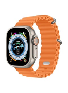 Generic Dl3 Mobilak Ocean Band For Apple Watch Ultra 49mm 45mm 44mm 42mm, Waterproof Soft Silicone Sport Wristbands Replacement Strap iWatch Ultra SE 8 7 6 5 4 3 2 1 (Orange, 42MM/44MM/45MM/49MM)  - Image 1